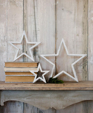 Set of 3 Mantel Piece Stars - Winter Star Gifts 