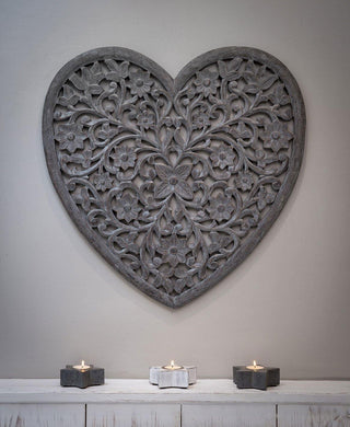 Grey Heart Shaped Panel - Winter Star Gifts 