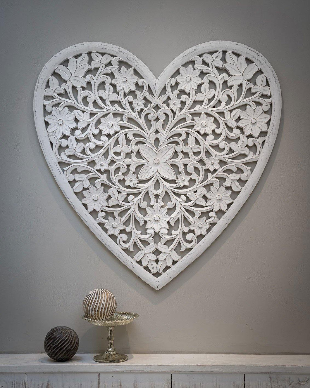 Heart Shaped Carved Panel -Large - Winter Star Gifts 