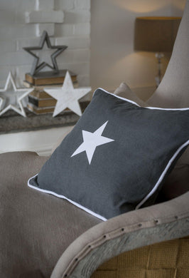 Grey Star Cushion - Winter Star Gifts 