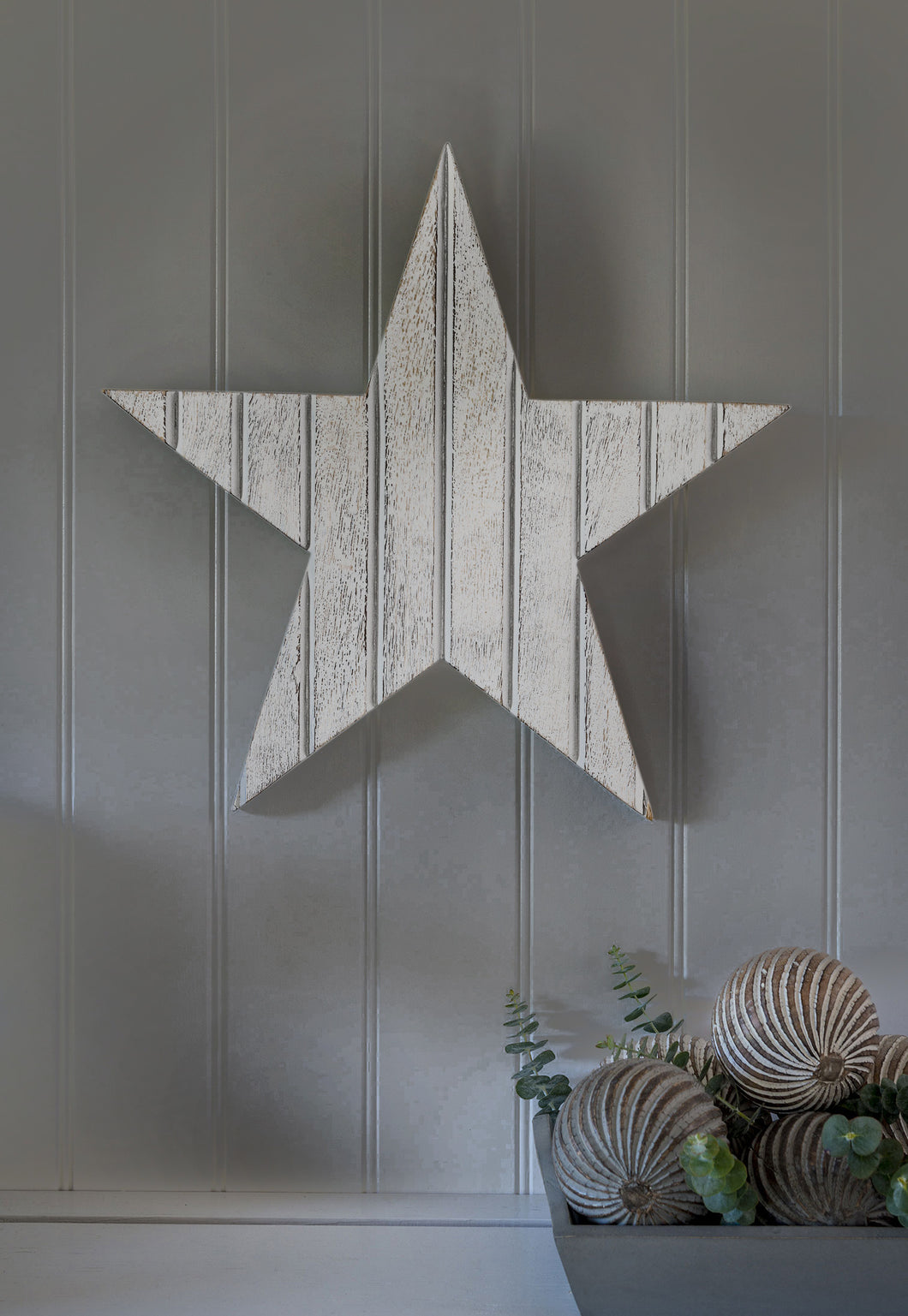 White Wooden  Star