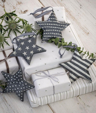 Assorted Set of 2 Handmade and Painted Hanging Stars - Winter Star Gifts 