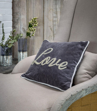 LOVE Velvet Cushion - Winter Star Gifts 