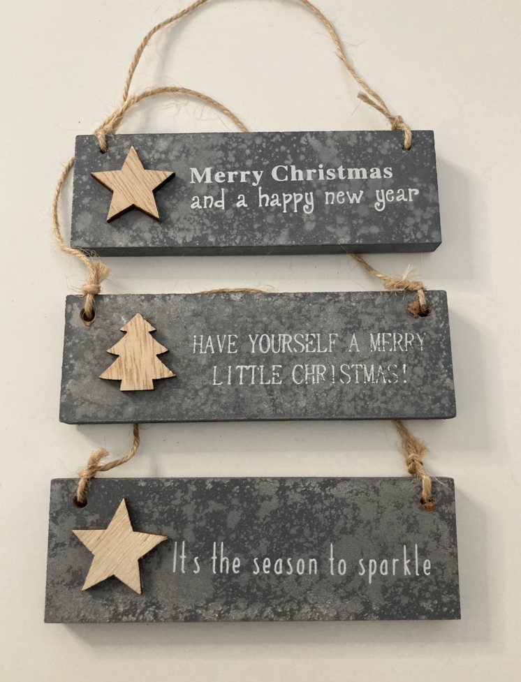 Christmas Hanging Plaques - set of 3 - Winter Star Gifts 