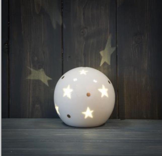 Star Ceramic LED Globe - Winter Star Gifts 