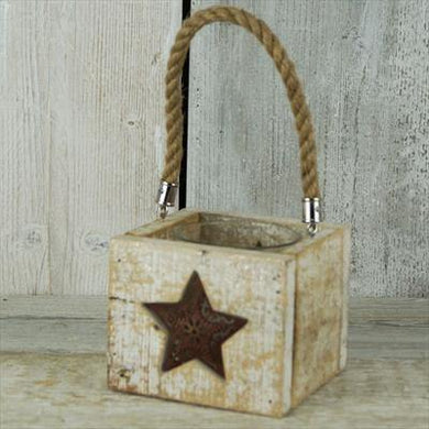 Driftwood Square Star Lantern - Winter Star Gifts 