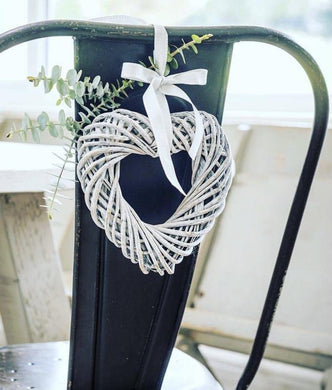 Grey Wicker Heart - Winter Star Gifts 