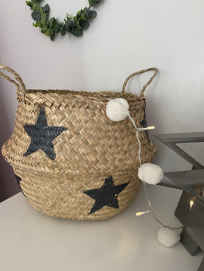 Seagrass Grey Star Basket - Winter Star Gifts 