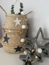 Load image into Gallery viewer, Seagrass Grey Star Basket - Winter Star Gifts 
