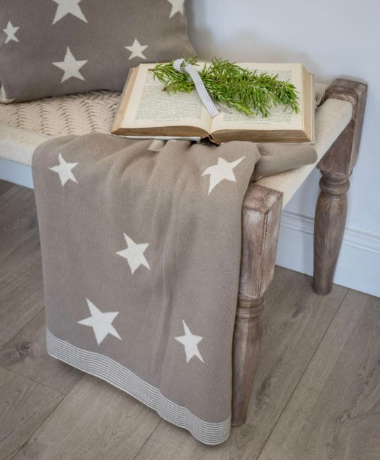 Scatter Star blanket ~ taupe