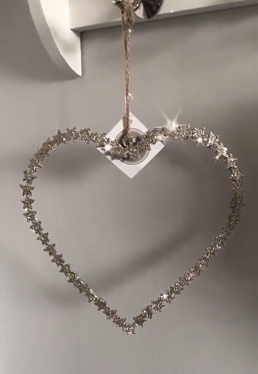 Golden Metal Heart made of Stars - Winter Star Gifts 