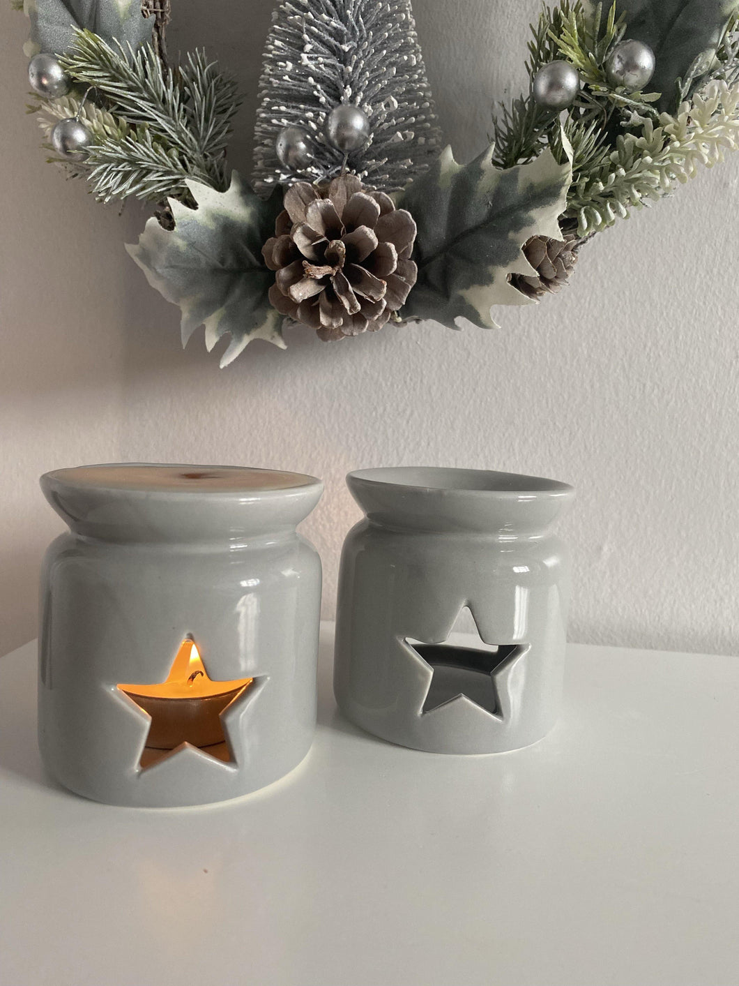 Miniature Grey Star oil burner - Winter Star Gifts 