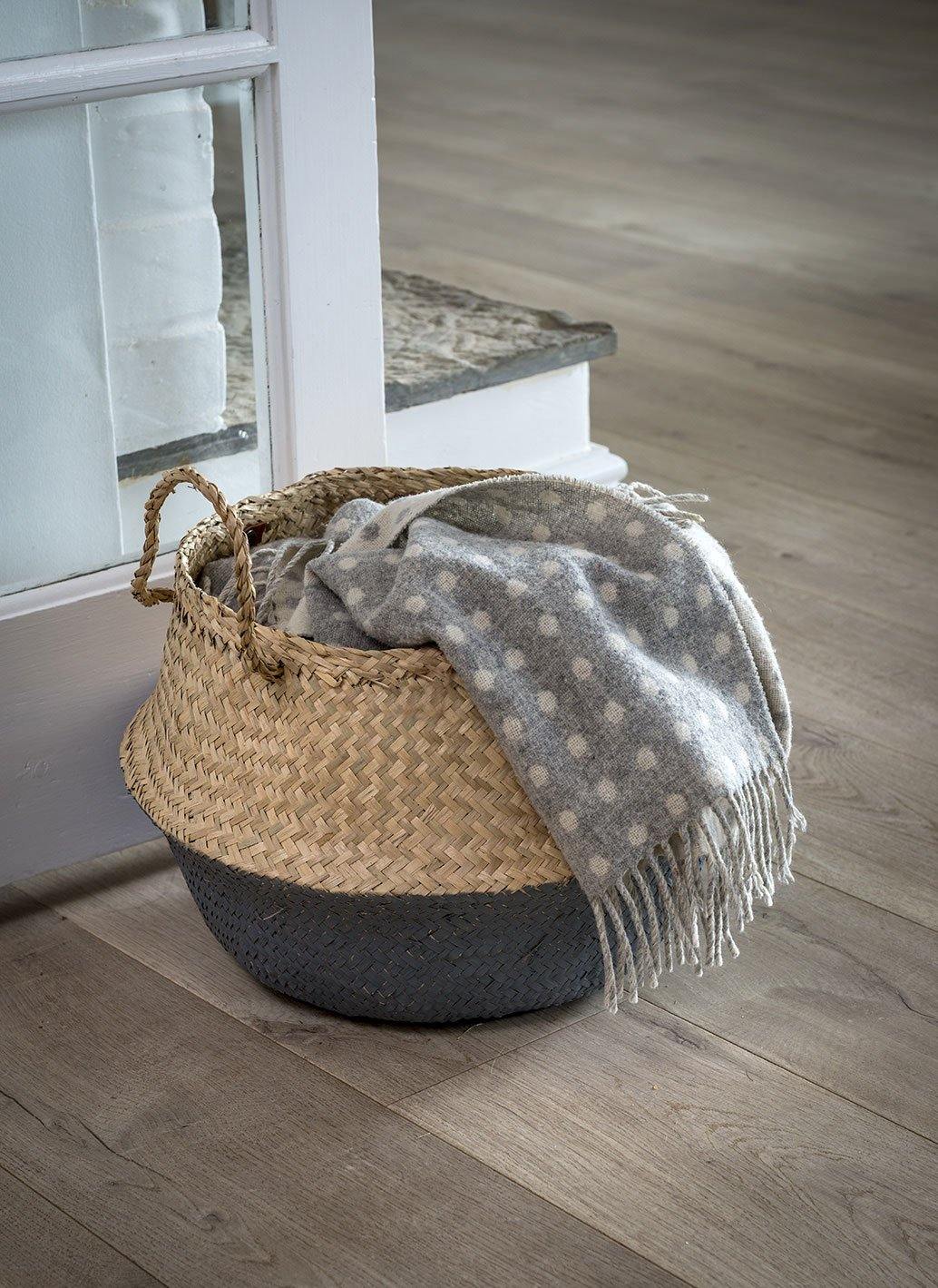 Grey Dip Seagrass Basket - Winter Star Gifts 