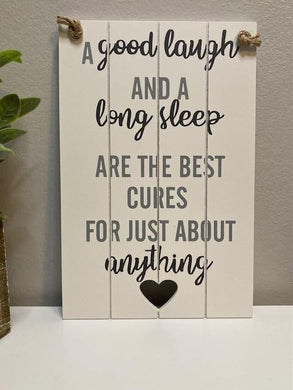 Small Sentiment Sign -A Good Laugh - Winter Star Gifts 